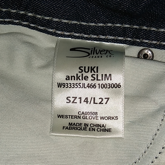 Silver Jeans Suki Slim Ankle Jeans SZ 14 EUC - Picture 4 of 8